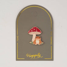 Load image into Gallery viewer, Toad & Mushroom Pin, Nature & Fall Gifts