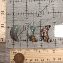 Load image into Gallery viewer, Gemstone Moons Assorted – 1 Inch Crescent Moon Carvings Assorted