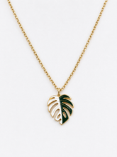 Load image into Gallery viewer, Monstera Albo Necklace, Plant Gifts, 18k Gold
