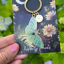Load image into Gallery viewer, Luna Moth Bag Charm, Glow in the Dark, Fantasy Gift, Witchy 
