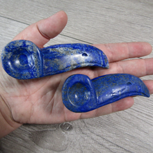 Load image into Gallery viewer, Gemstone Raven Skull Figurine Labradorite
