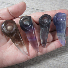 Load image into Gallery viewer, Gemstone Raven Skull Figurine Labradorite
