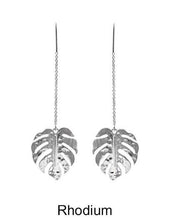 Load image into Gallery viewer, Monstera Earrings Tropical Plant Leaf Earring: Gold
