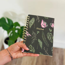 Load image into Gallery viewer, Spiral Lined Notebook - Dark House Plants

