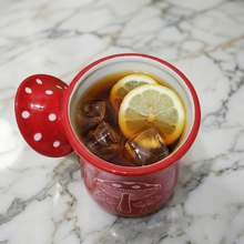 Load image into Gallery viewer, Mushroom Ceramic Mug - Red Mug with Mushroom Handle
