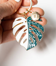 Load image into Gallery viewer, Monstera Albo Keychain &amp; Bag Charm, Plant Lover Gift
