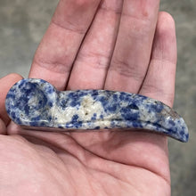 Load image into Gallery viewer, Gemstone Raven Skull Figurine Tiger Eye
