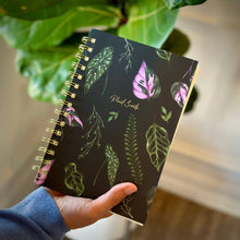 Load image into Gallery viewer, Spiral Lined Notebook - Dark House Plants
