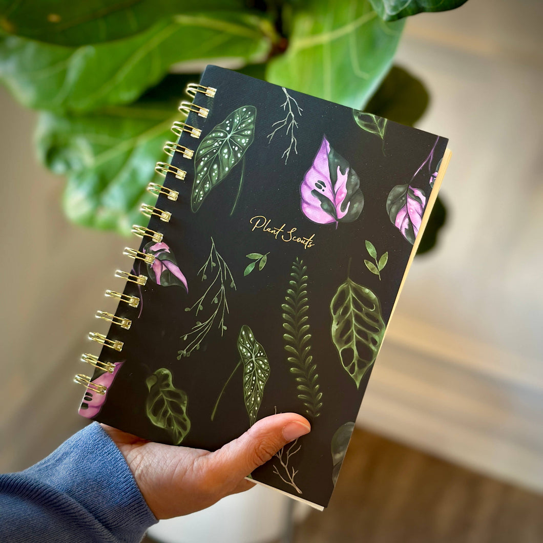 Spiral Lined Notebook - Dark House Plants