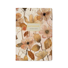 Load image into Gallery viewer, A5 Notebook -  Blush and Golden Flowers
