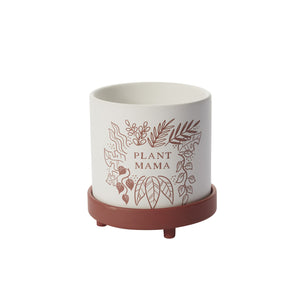 Pot: Plant Mama with Saucer 5"x 5.25"