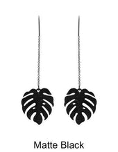 Load image into Gallery viewer, Monstera Earrings Tropical Plant Leaf Earring: Gold
