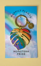Load image into Gallery viewer, Monstera Rainbow Keychain &amp; Bag Charm, Plant Lover Gift
