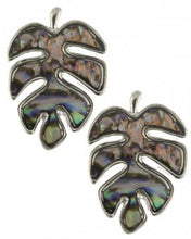 Load image into Gallery viewer, Mother Of Pearl Monstera Post Earring: Gold
