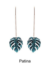 Load image into Gallery viewer, Monstera Earrings Tropical Plant Leaf Earring: Gold
