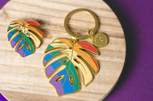 Load image into Gallery viewer, Monstera Rainbow Keychain &amp; Bag Charm, Plant Lover Gift
