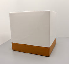 Load image into Gallery viewer, Pot: White/Painted Terra Cotta Cover 6in
