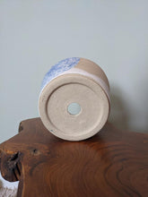 Load image into Gallery viewer, Pot: Locally Made | Blue Speckle Pot #6: 7.25in x4.75in
