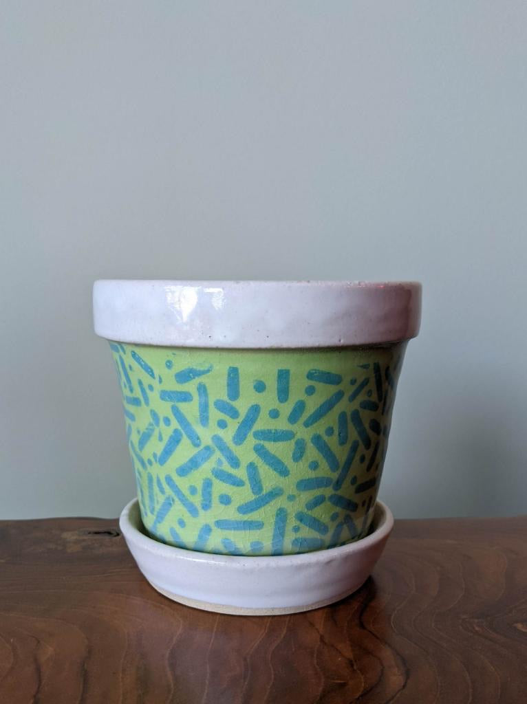 Pot: Locally Made | Sprinkles 5in + Drainage Dish